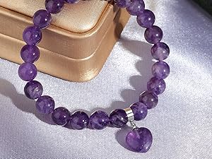Heilende Kristall Armband für Frauen Männer, 8 mm Naturstein Perlen Armbänder, Schmuck Geburtstagsgeschenke, Runde Edelsteine Stretch Armband
